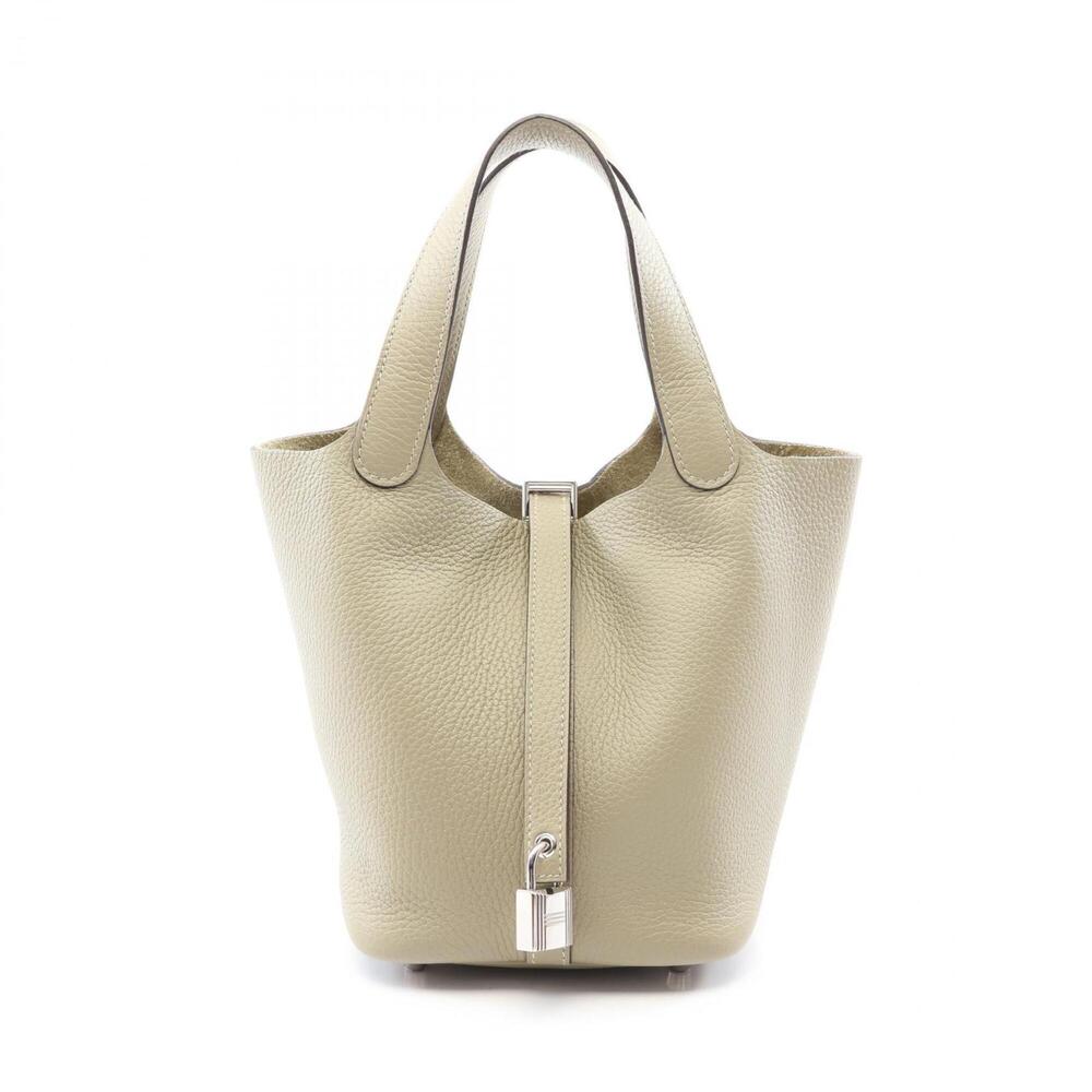 Hermes Picotin Lock PM Sage Handbag, Taurillon Clemence Leather, Women's, Green